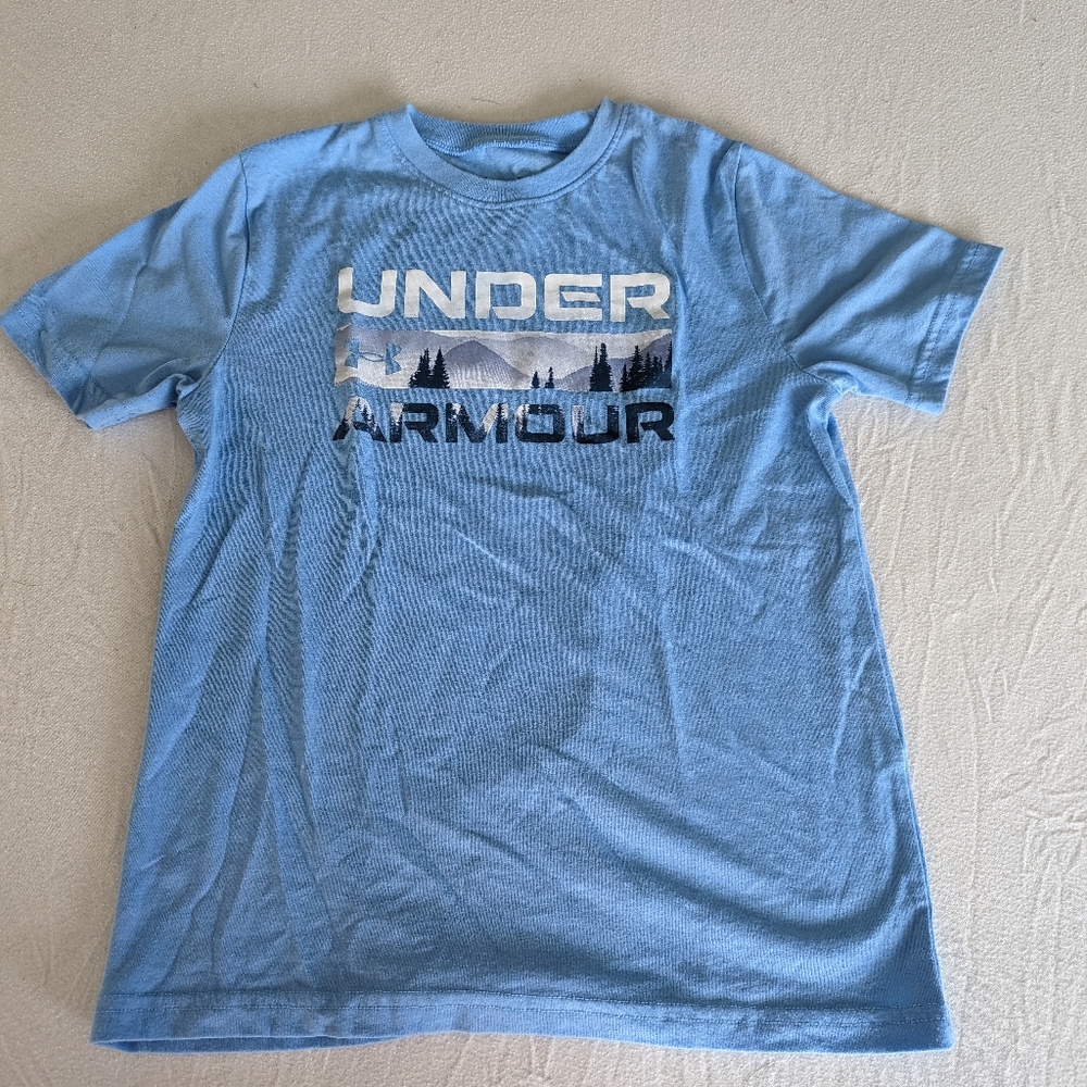 Youth Boys light blue Under Armour t shirt